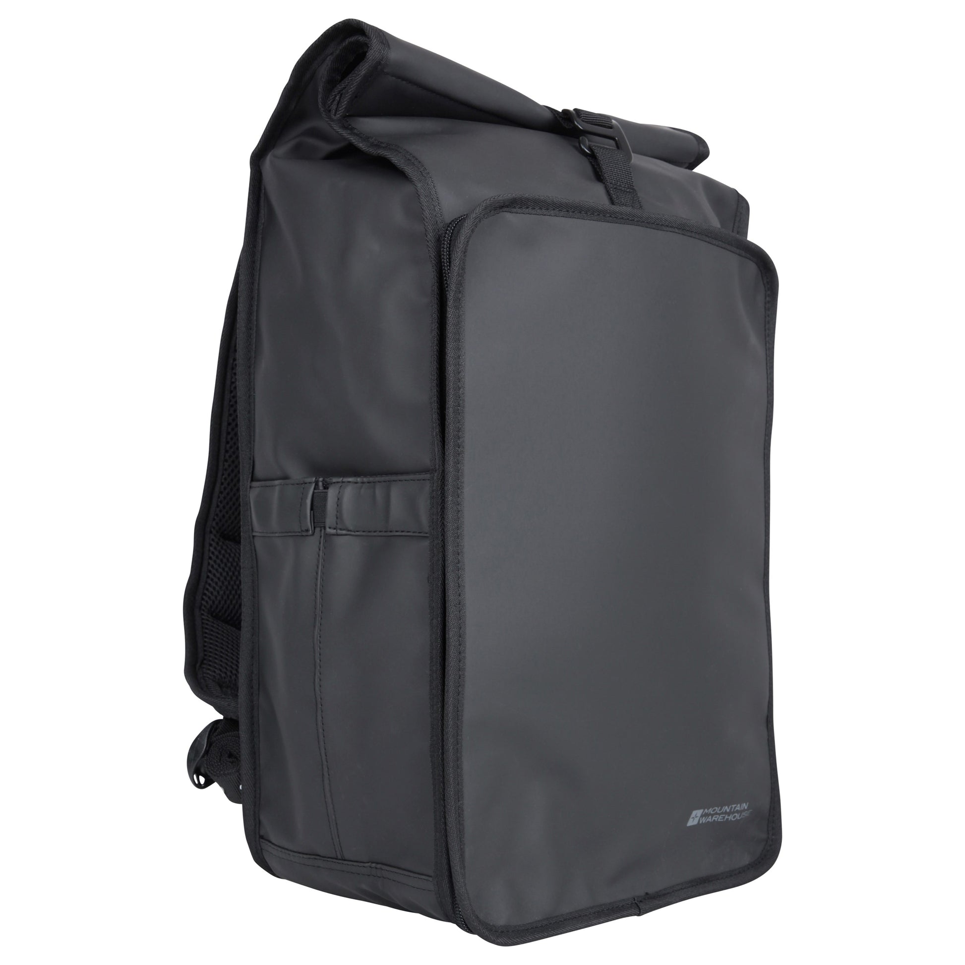 Black - Side - Mountain Warehouse Commuter Roll Top 22L Backpack
