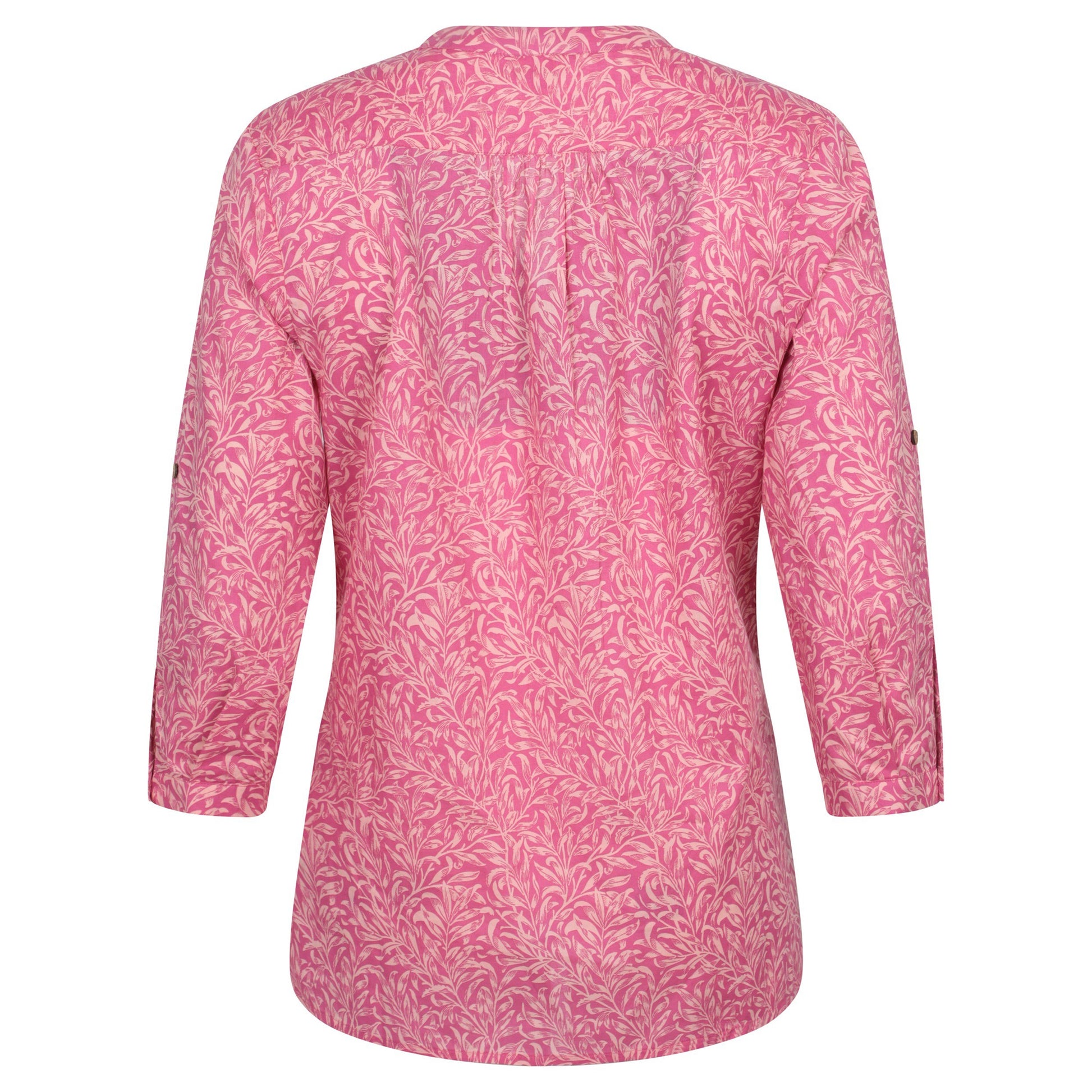 Bright Pink - Back - Mountain Warehouse Womens-Ladies Petra Floral 3-4 Sleeve Shirt