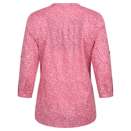 Bright Pink - Back - Mountain Warehouse Womens-Ladies Petra Floral 3-4 Sleeve Shirt