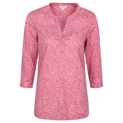 Bright Pink - Front - Mountain Warehouse Womens-Ladies Petra Floral 3-4 Sleeve Shirt