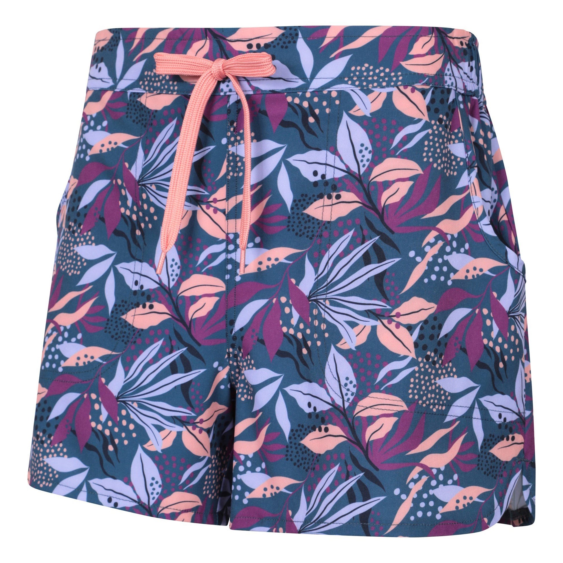 Purple - Side - Mountain Warehouse Womens-Ladies Stretch Patterned Boardshorts