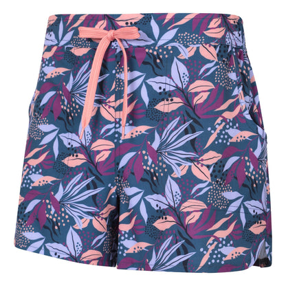 Purple - Side - Mountain Warehouse Womens-Ladies Stretch Patterned Boardshorts