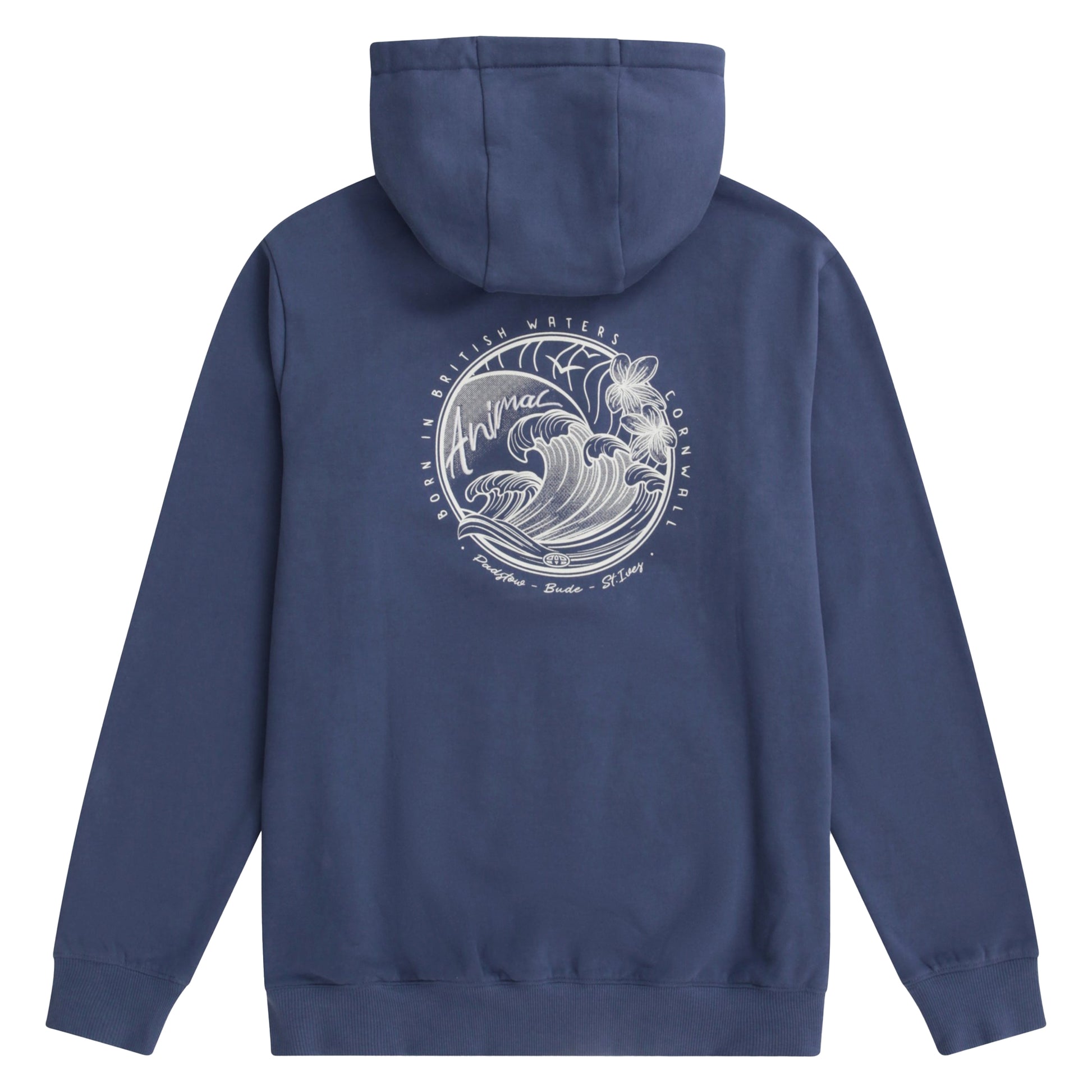 Blue - Back - Animal Womens-Ladies Maya Cornwall Zipped Hoodie