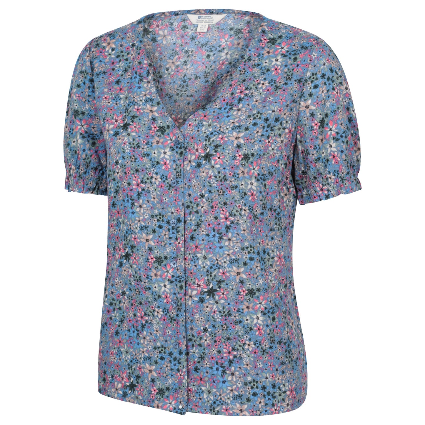 Multicoloured - Side - Mountain Warehouse Womens-Ladies Cannes Button Top
