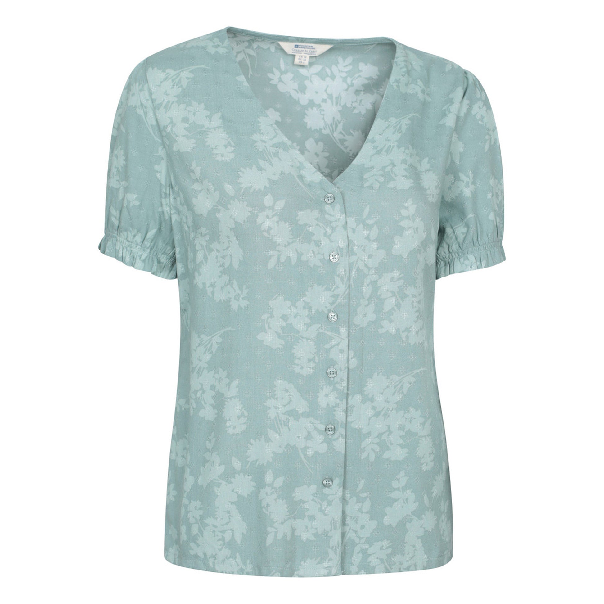 Khaki Green - Side - Mountain Warehouse Womens-Ladies Cannes Button Top