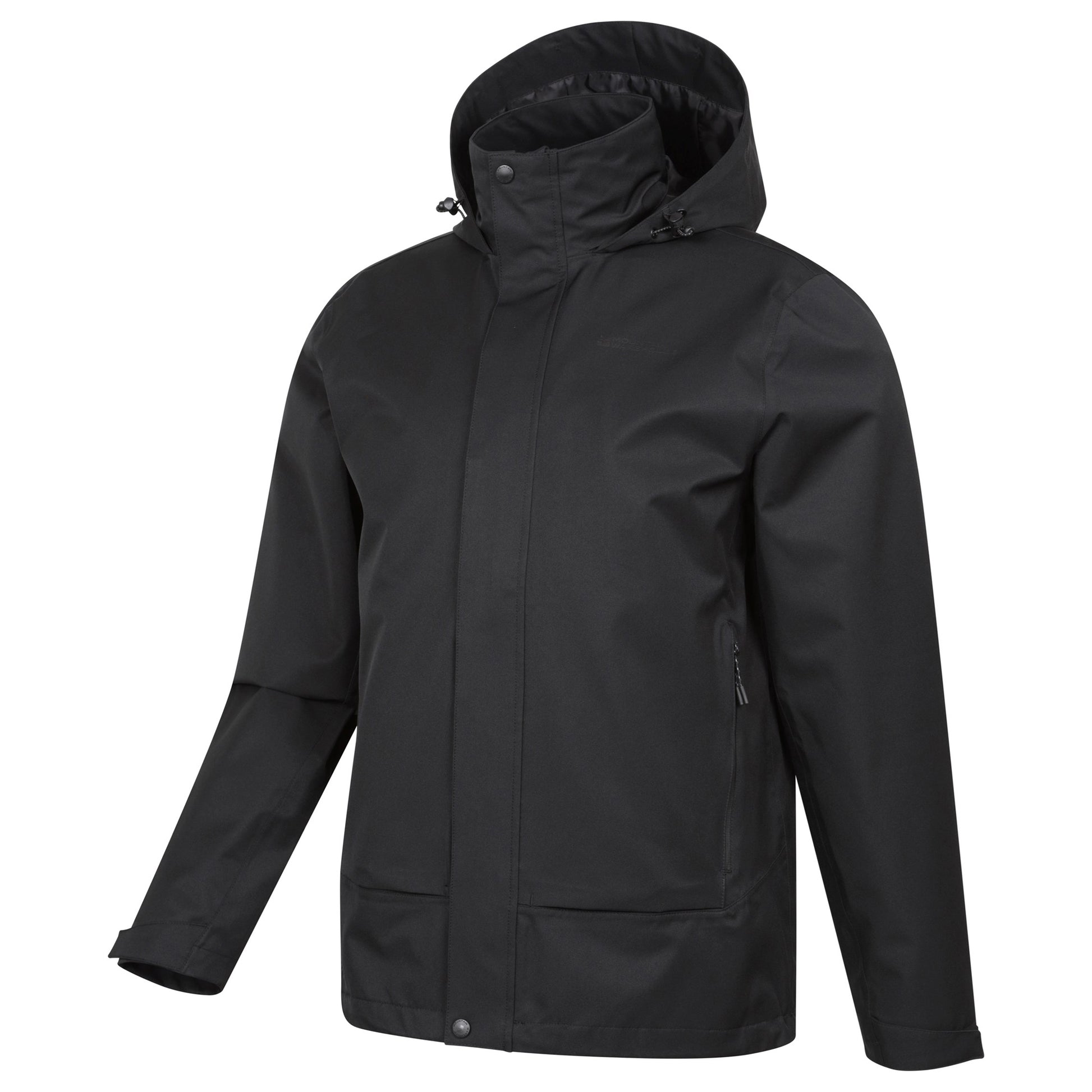Black - Side - Mountain Warehouse Mens Shale Waterproof Jacket