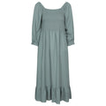 Khaki Green - Front - Mountain Warehouse Womens-Ladies Cadiz Shirred Long-Sleeved Midi Dress