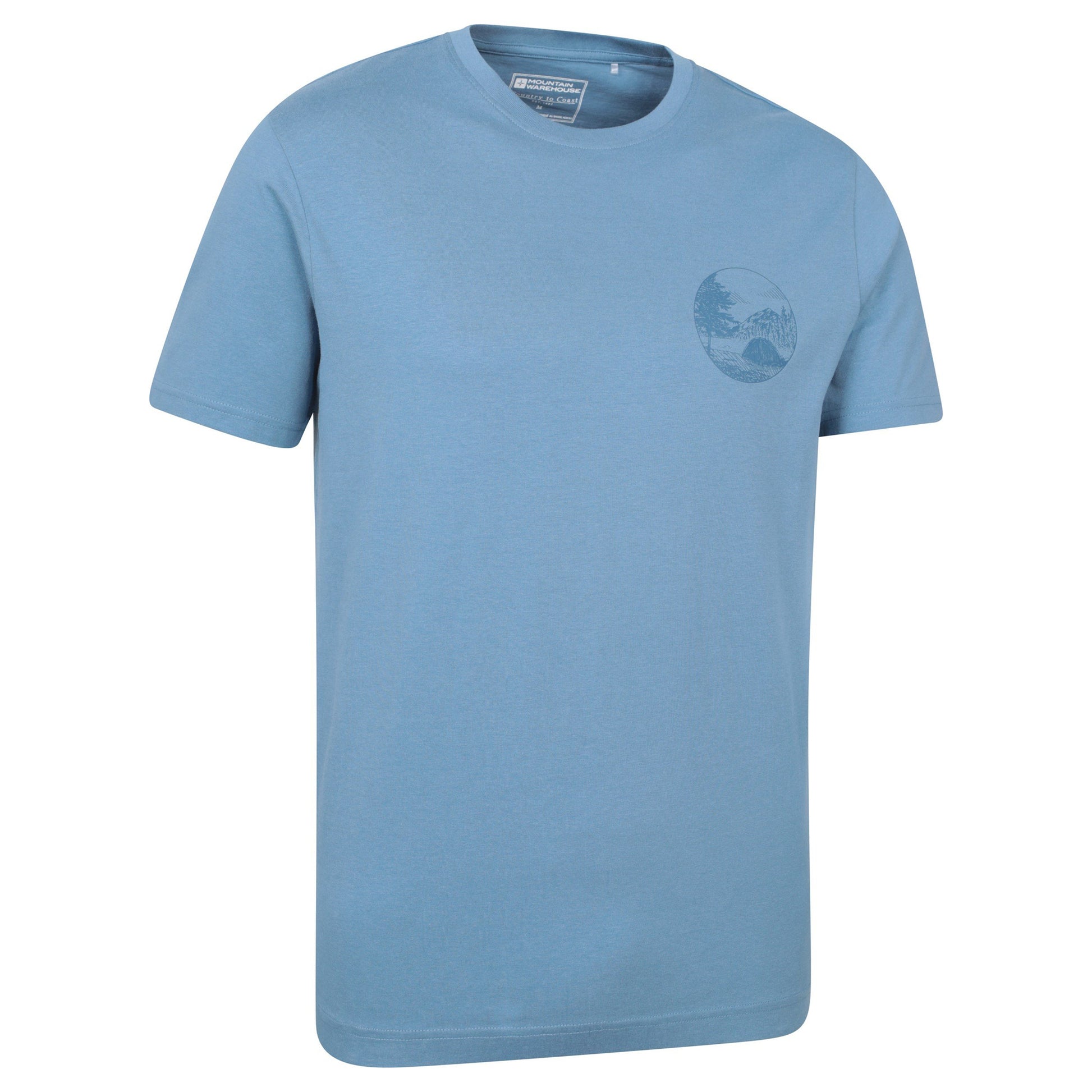 Blue - Side - Mountain Warehouse Mens Camping Sketch T-Shirt