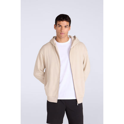 Beige - Front - Animal Mens Icon Logo Full Zip Hoodie