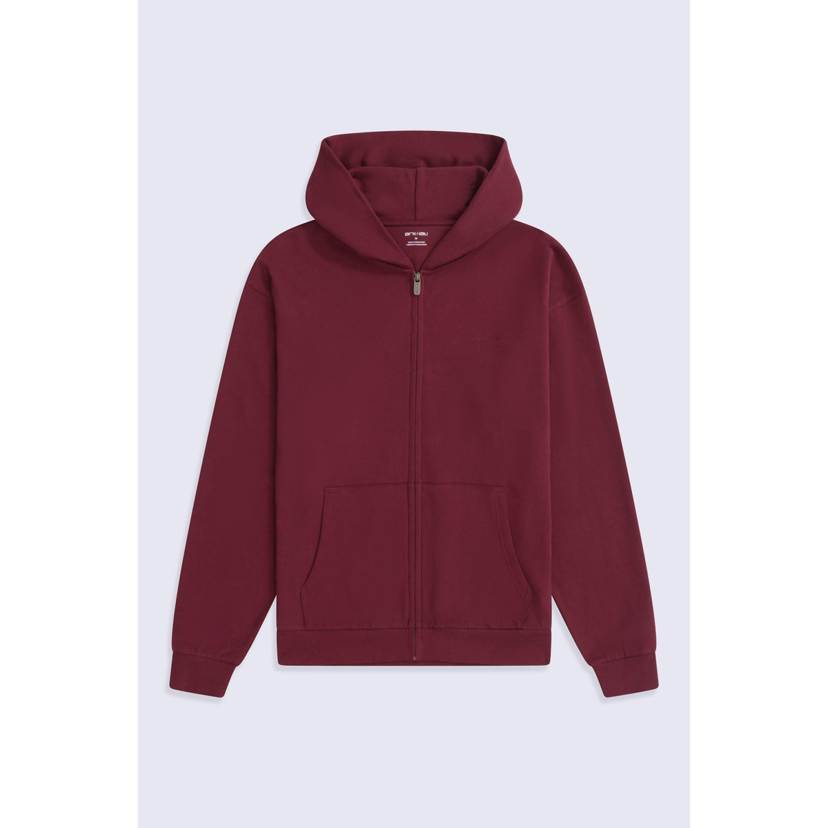 Burgundy - Front - Animal Mens Icon Logo Full Zip Hoodie