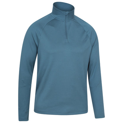 Light Blue - Side - Mountain Warehouse Mens Spin Textured Half Zip Sweatshirt