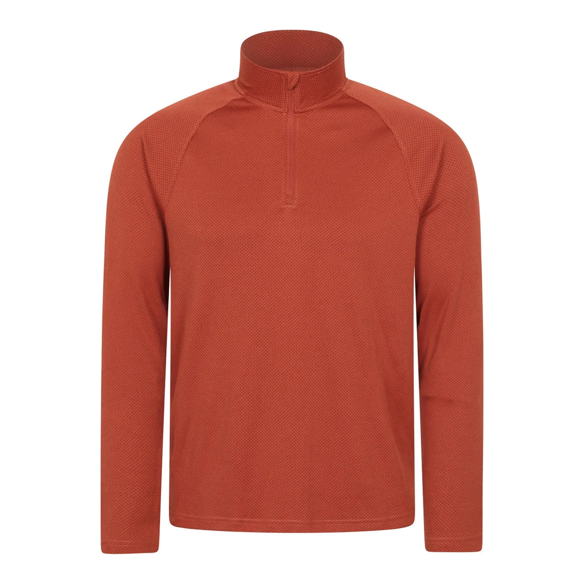 Rust - Front - Mountain Warehouse Mens Spin Textured Half Zip Sweatshirt