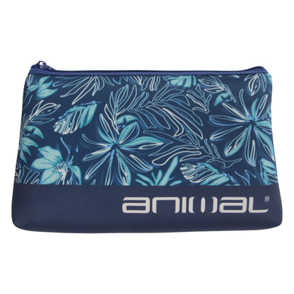 Blue - Back - Animal Floral Pattern Neoprene Bag