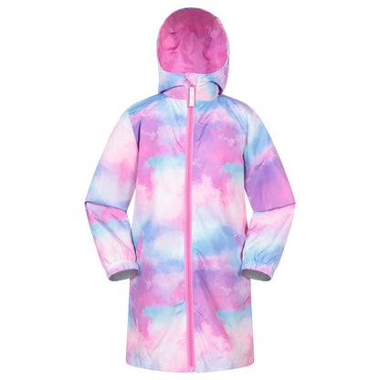 Pink - Front - Mountain Warehouse Childrens-Kids Flo Printed Water Resistant Padded Jacket
