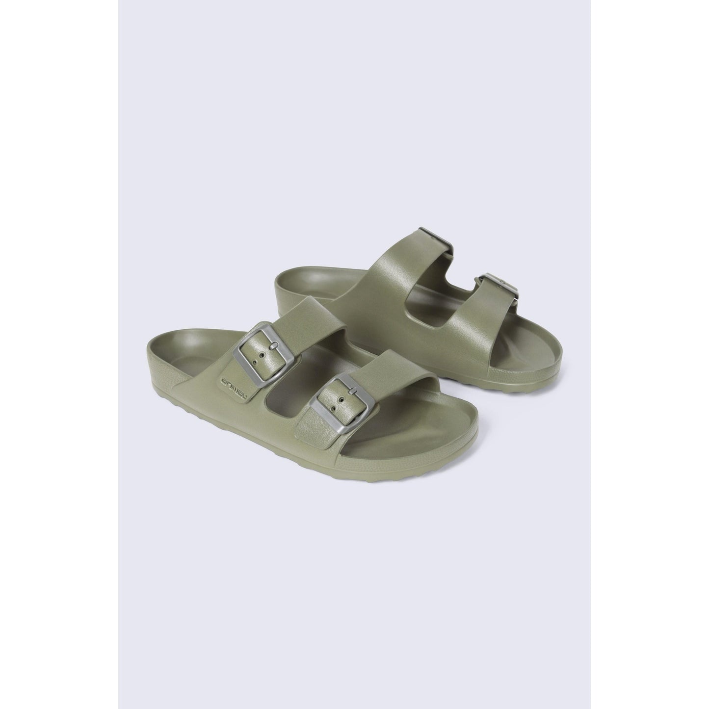 Khaki Green - Front - Animal Mens Shore Sliders