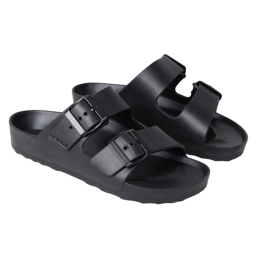 Black - Front - Animal Womens-Ladies Shore Sliders