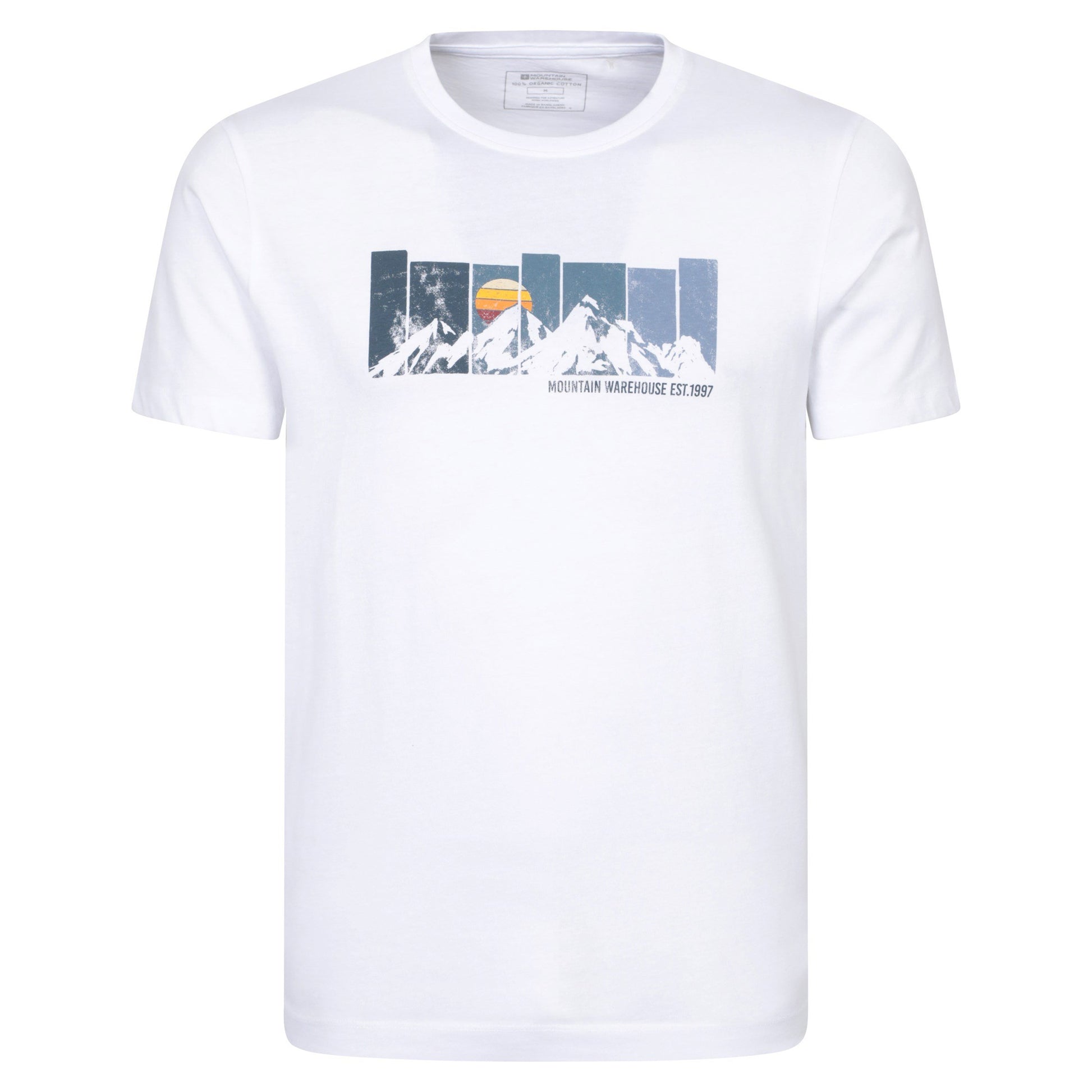 White - Front - Mountain Warehouse Mens Gradient Graphic T-Shirt