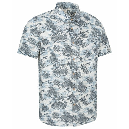 Off White - Side - Mountain Warehouse Mens Tropical Printed Short-Sleeved Shirt
