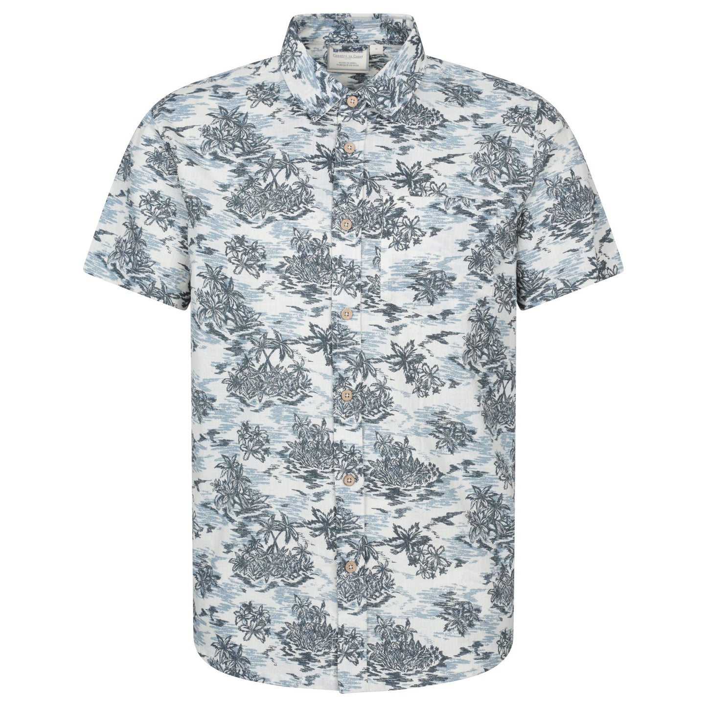 Off White - Front - Mountain Warehouse Mens Tropical Printed Short-Sleeved Shirt