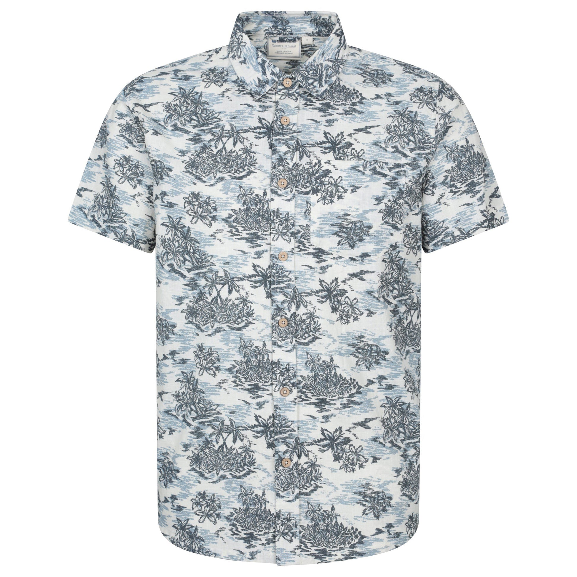 Off White - Front - Mountain Warehouse Mens Tropical Printed Short-Sleeved Shirt