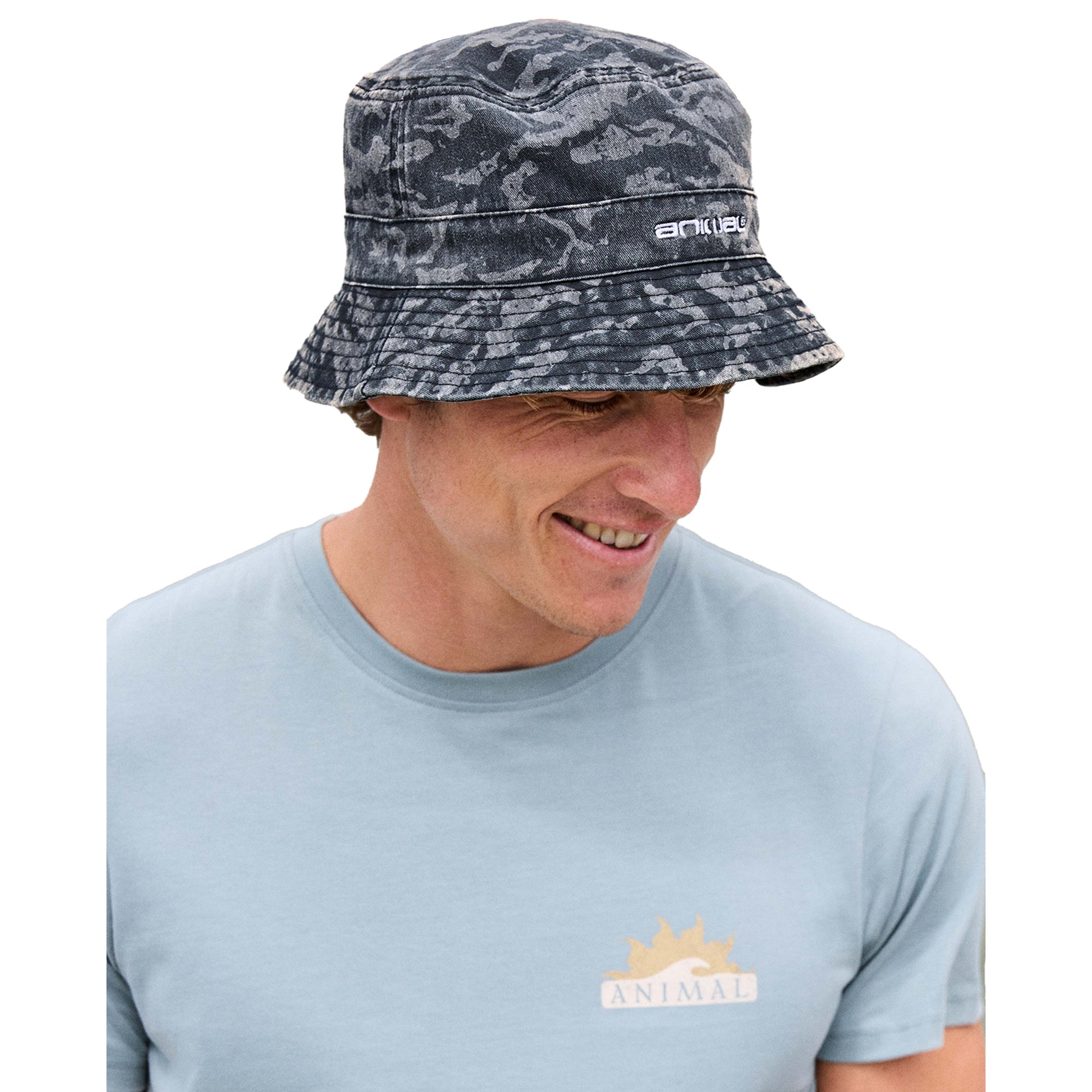 Black - Side - Animal Miles Camo Bucket Hat