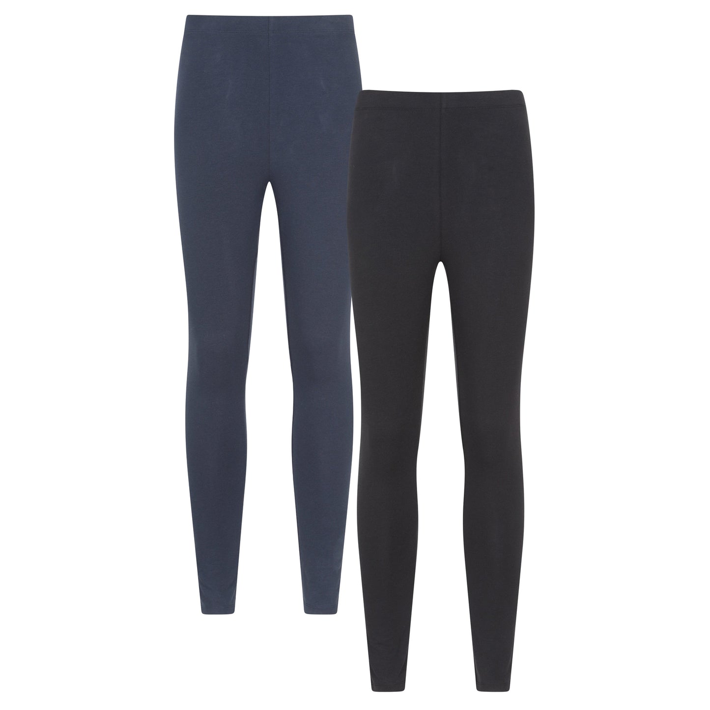 Black - Front - Mountain Warehouse Womens-Ladies Cotton Blend Midweight Leggings (Pack of 2)
