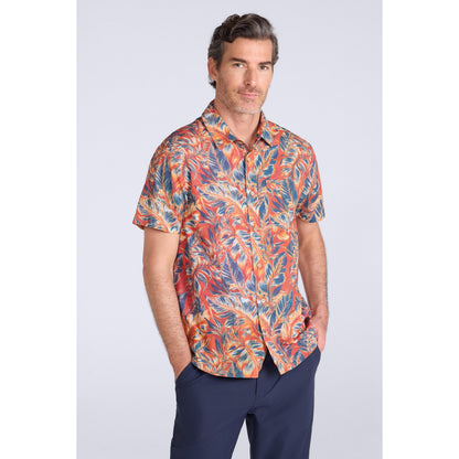 Bright Orange - Front - Mountain Warehouse Mens Tropical Leaves Short-Sleeved Shirt