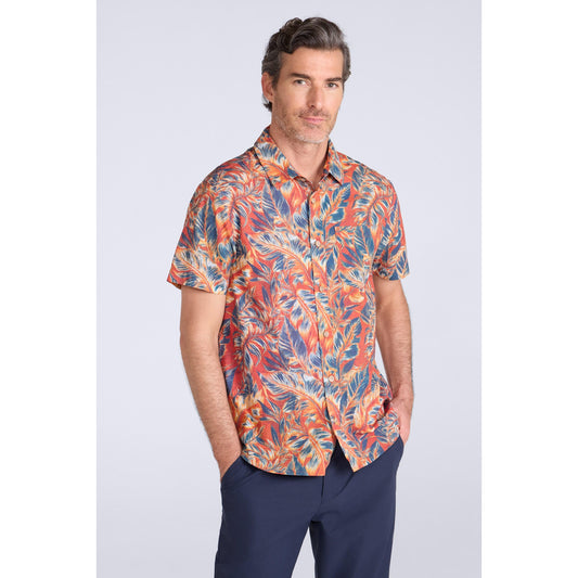 Bright Orange - Front - Mountain Warehouse Mens Tropical Leaves Short-Sleeved Shirt
