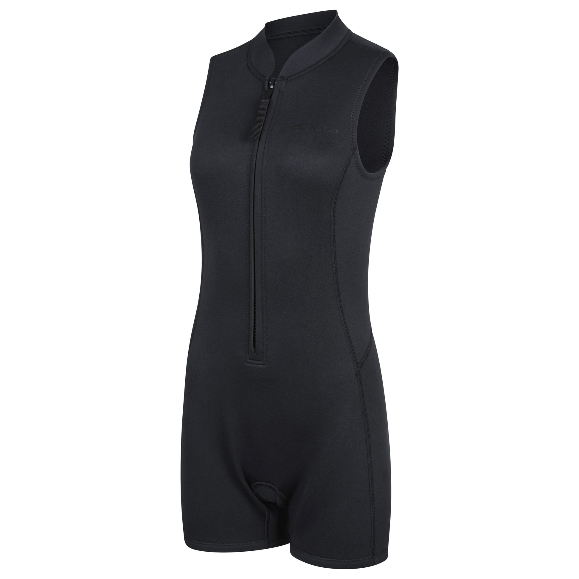 Jet Black - Side - Mountain Warehouse Womens-Ladies Shorty Sleeveless Wetsuit