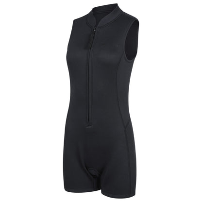 Jet Black - Side - Mountain Warehouse Womens-Ladies Shorty Sleeveless Wetsuit