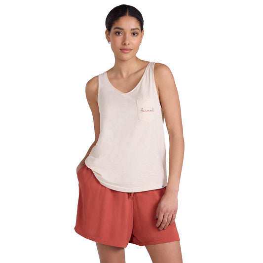 Off White - Front - Animal Womens-Ladies Tank Top
