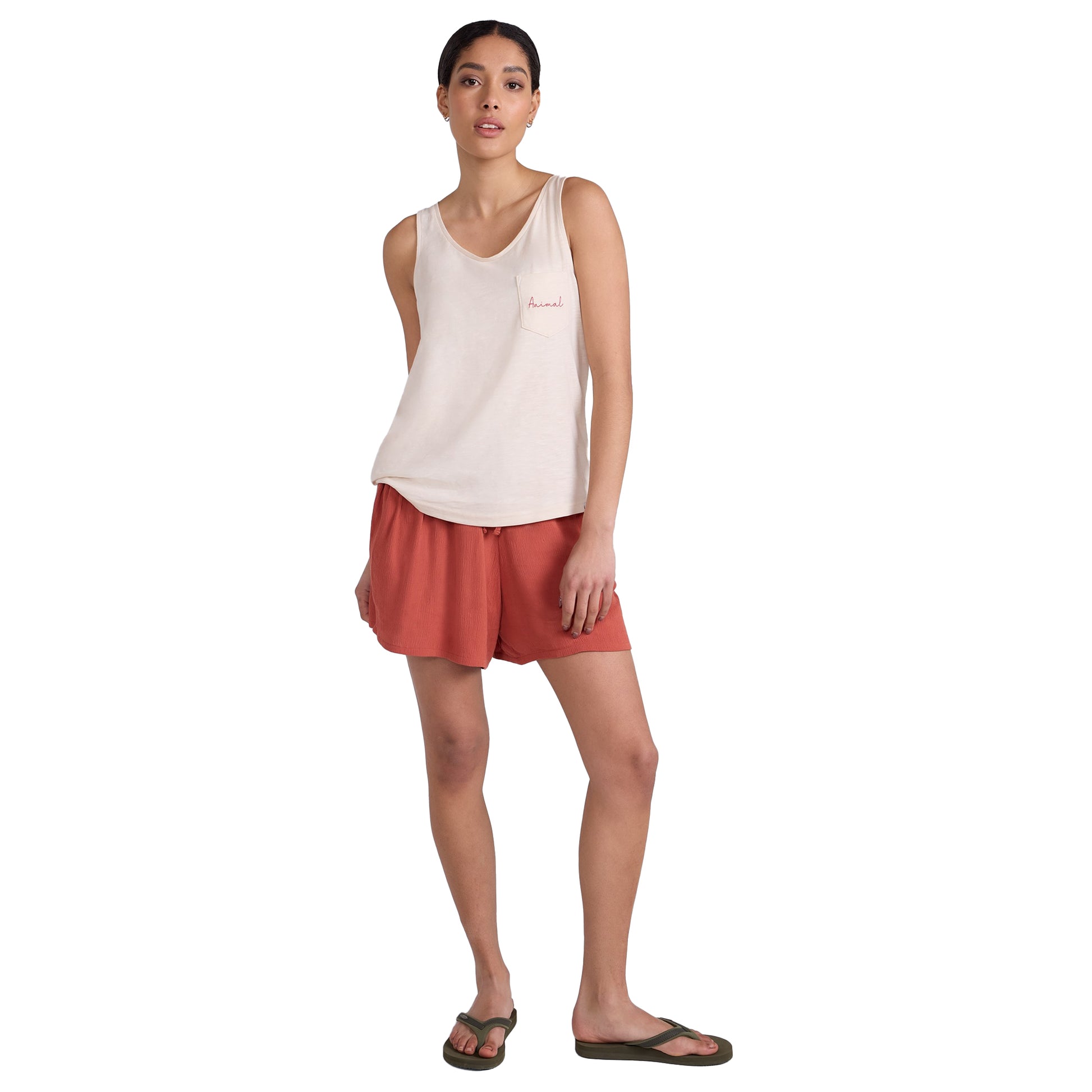 Off White - Side - Animal Womens-Ladies Tank Top