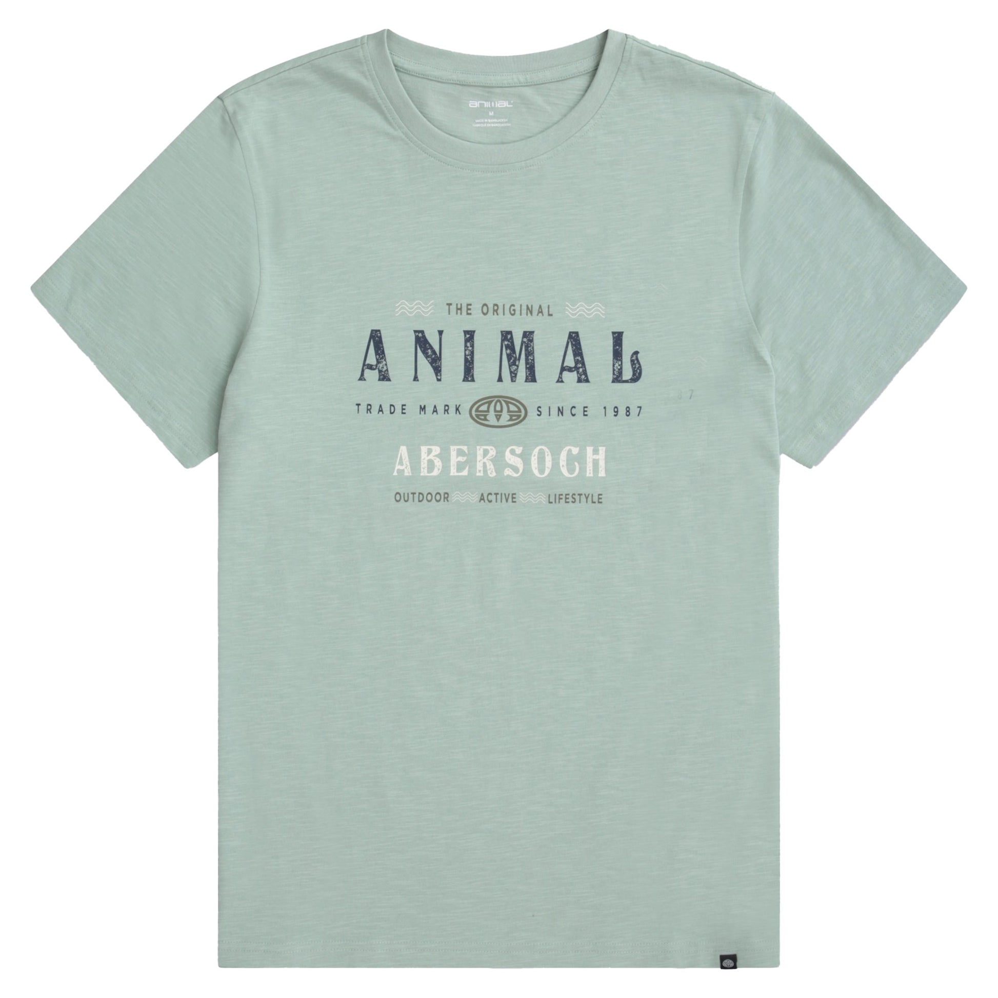 Green - Front - Animal Mens Jacob Abersoch T-Shirt