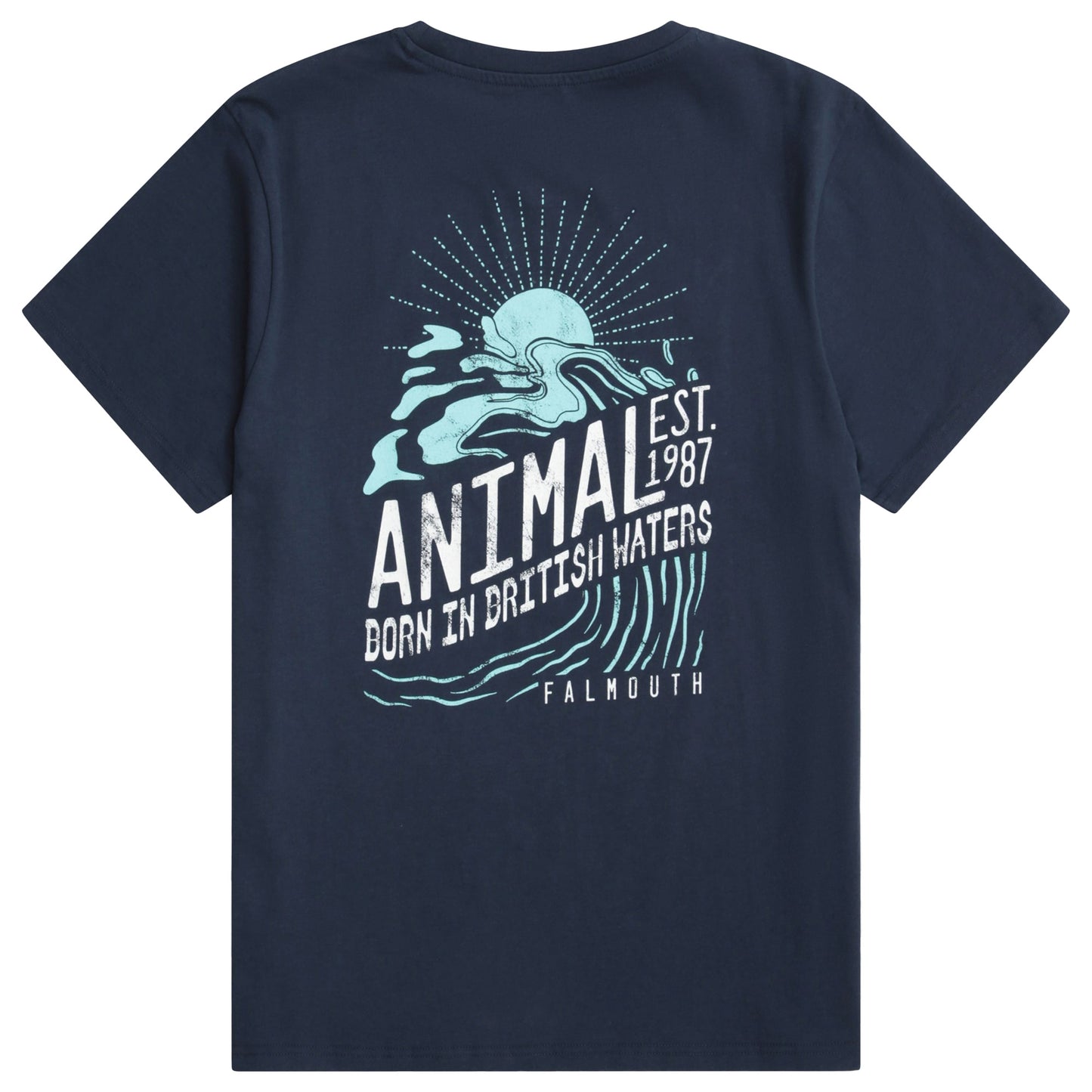 Navy - Back - Animal Mens Jacob Falmouth T-Shirt