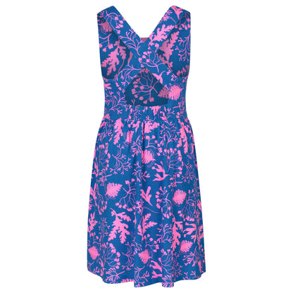 Cobalt - Back - Mountain Warehouse Girls Lana Leaves Cross Back Dress