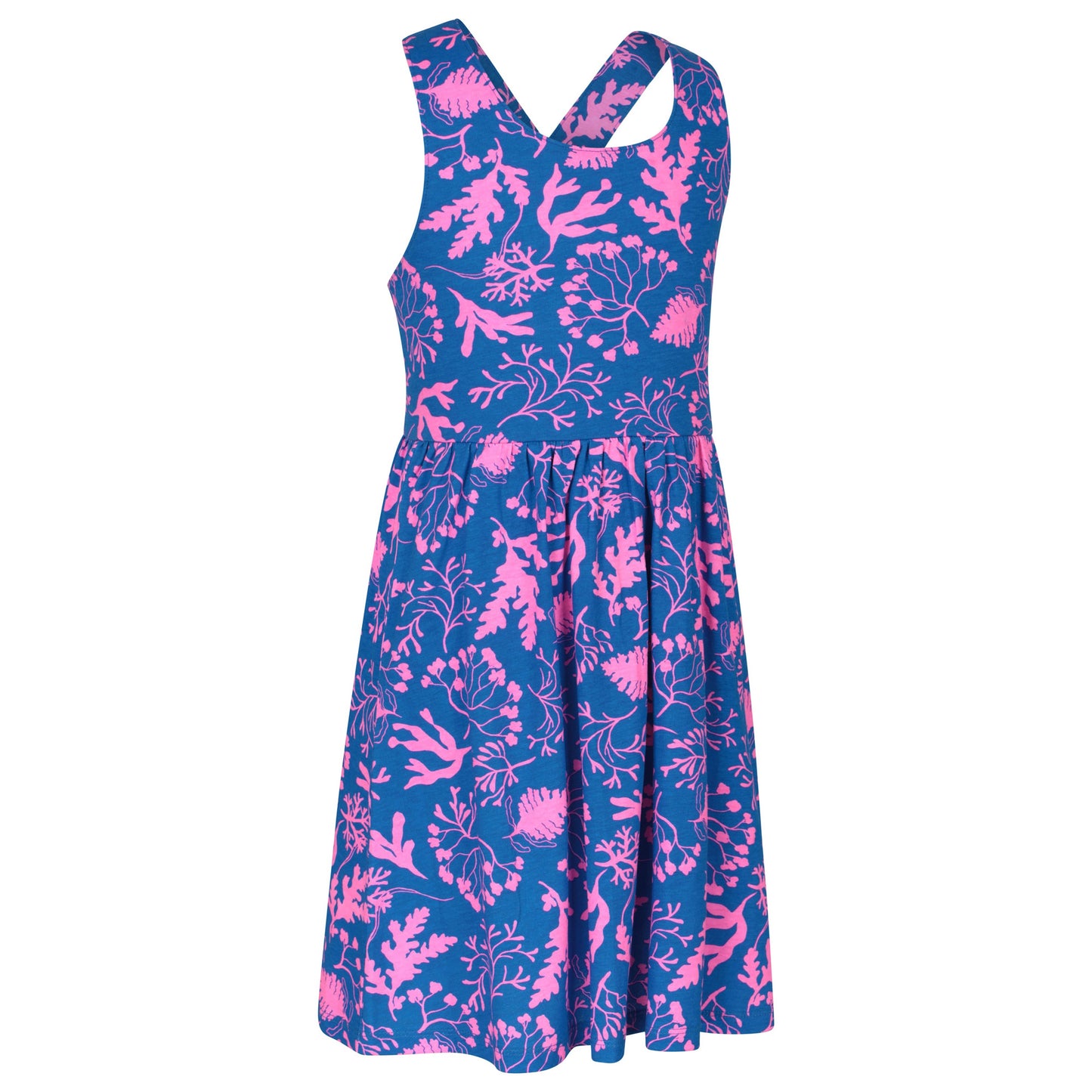 Cobalt - Side - Mountain Warehouse Girls Lana Leaves Cross Back Dress