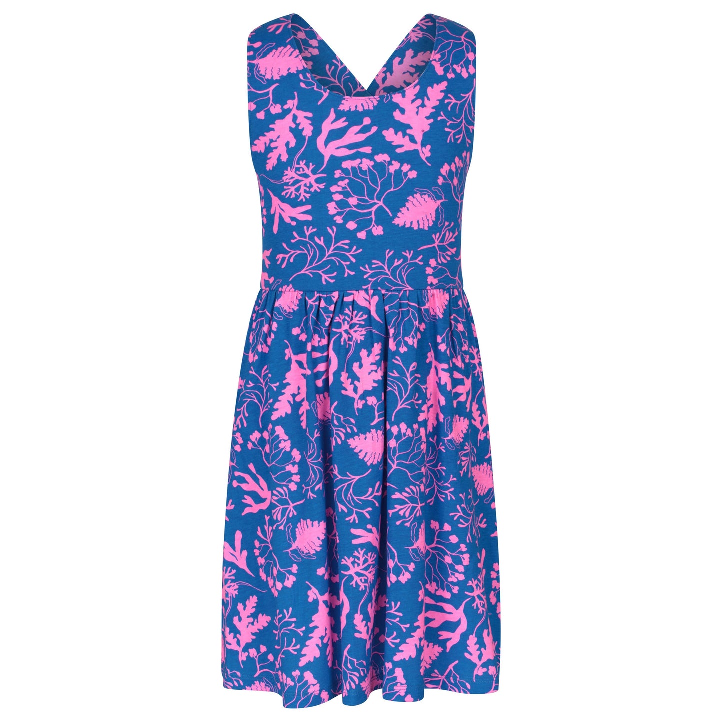 Cobalt - Front - Mountain Warehouse Girls Lana Leaves Cross Back Dress