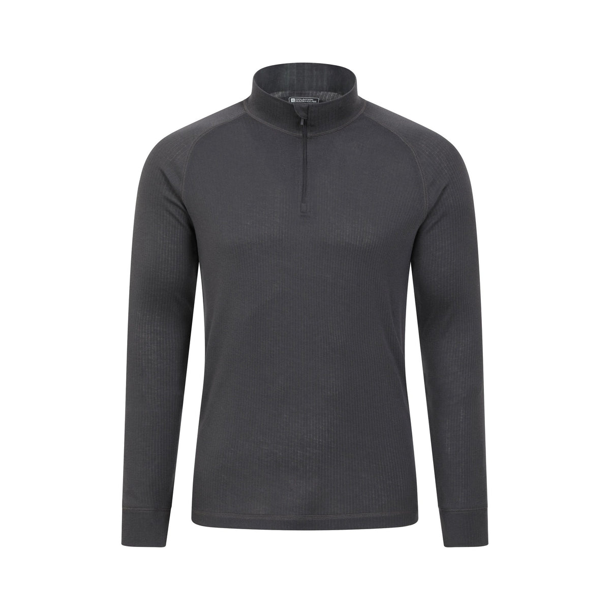 Charcoal - Side - Mountain Warehouse Mens Talus Zip Neck Long-Sleeved Thermal Top