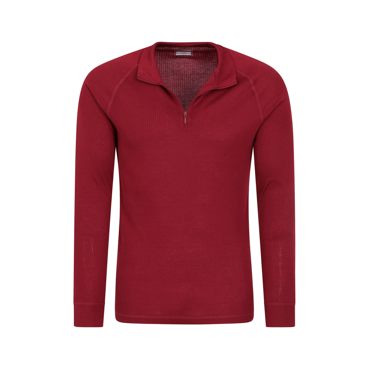Red - Lifestyle - Mountain Warehouse Mens Talus Zip Neck Long-Sleeved Thermal Top