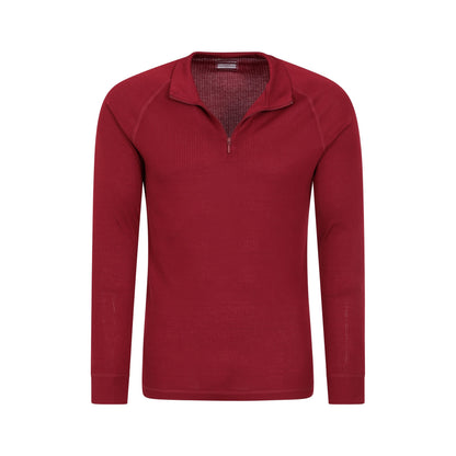 Red - Lifestyle - Mountain Warehouse Mens Talus Zip Neck Long-Sleeved Thermal Top