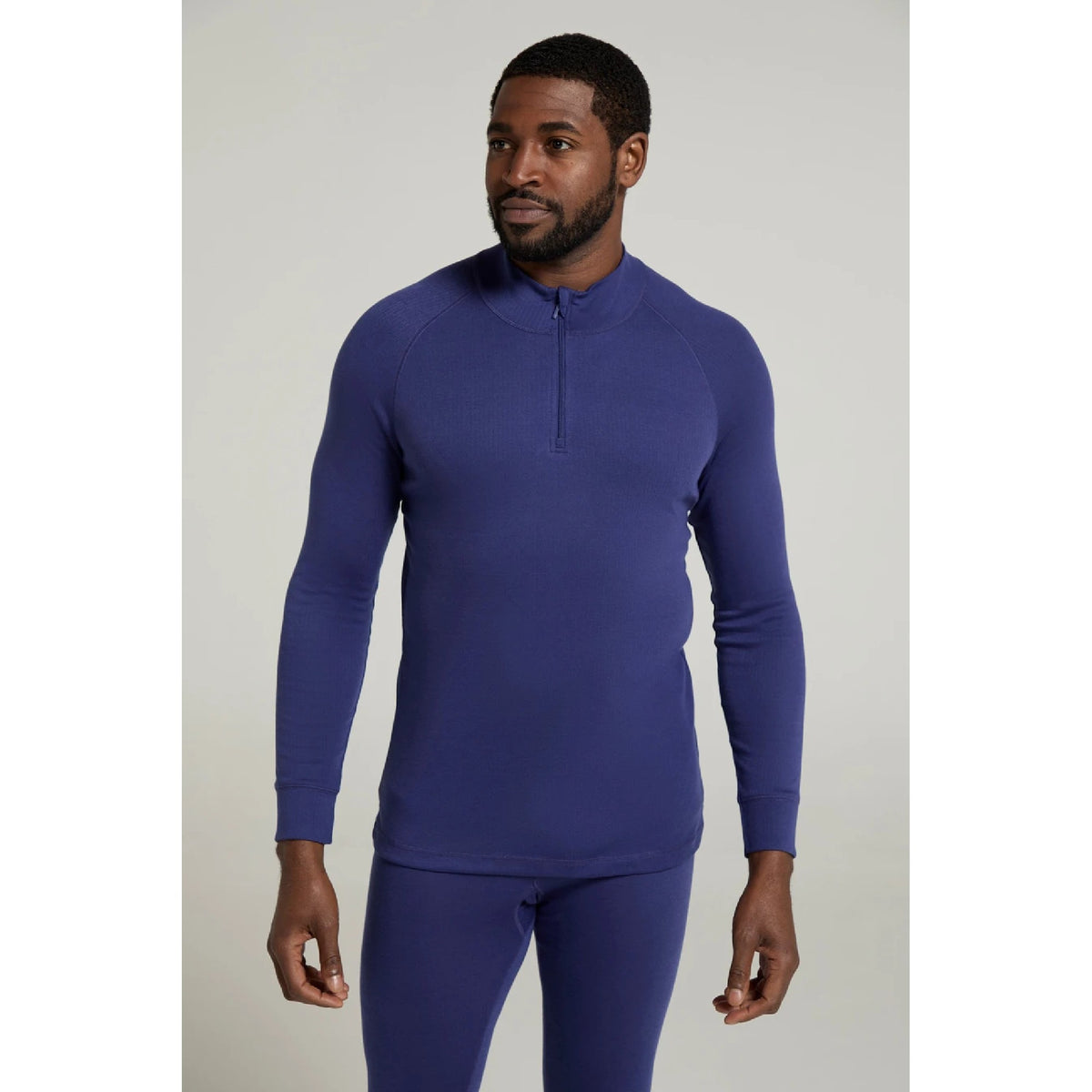 Dark Blue - Lifestyle - Mountain Warehouse Mens Talus Zip Neck Long-Sleeved Thermal Top