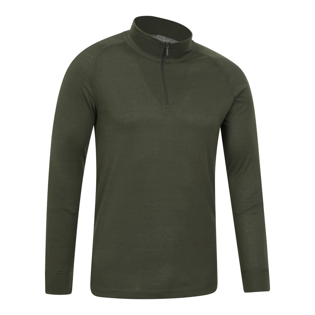 Khaki Green - Lifestyle - Mountain Warehouse Mens Talus Zip Neck Long-Sleeved Thermal Top