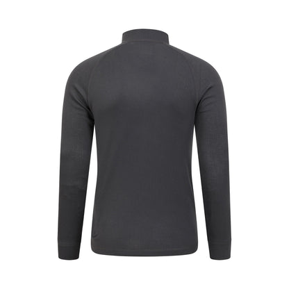 Charcoal - Back - Mountain Warehouse Mens Talus Zip Neck Long-Sleeved Thermal Top
