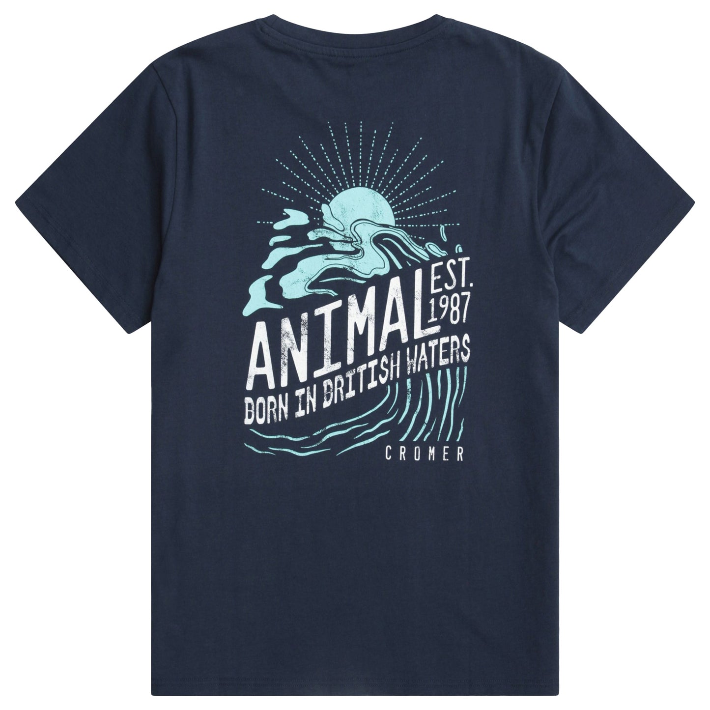 Navy - Back - Animal Mens Jacob Cromer Rising Sun T-Shirt
