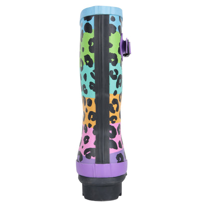 Bright Blue - Back - Mountain Warehouse Childrens-Kids Rubber Mid Calf Wellington Boots