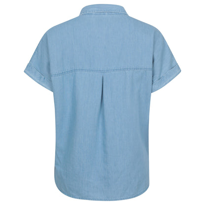 Blue - Back - Mountain Warehouse Womens-Ladies Palm Plain Shirt