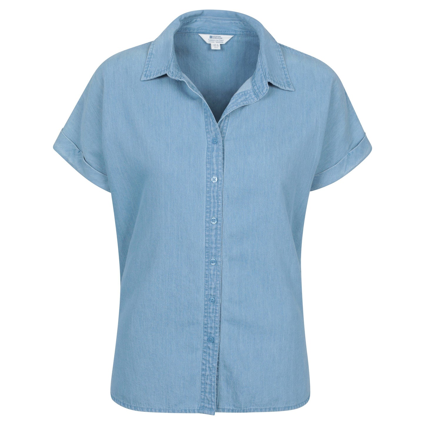 Blue - Front - Mountain Warehouse Womens-Ladies Palm Plain Shirt