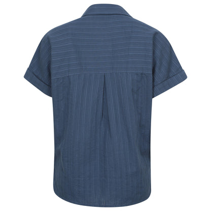 Navy - Back - Mountain Warehouse Womens-Ladies Palm Stripe Relaxed Fit Shirt