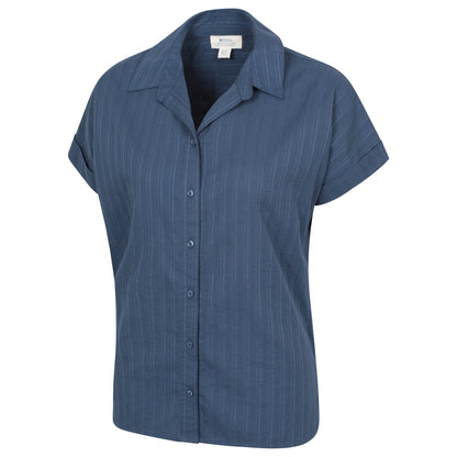 Navy - Side - Mountain Warehouse Womens-Ladies Palm Stripe Relaxed Fit Shirt