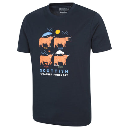Navy - Side - Mountain Warehouse Mens Scottish Weather Forecast Graphic T-Shirt